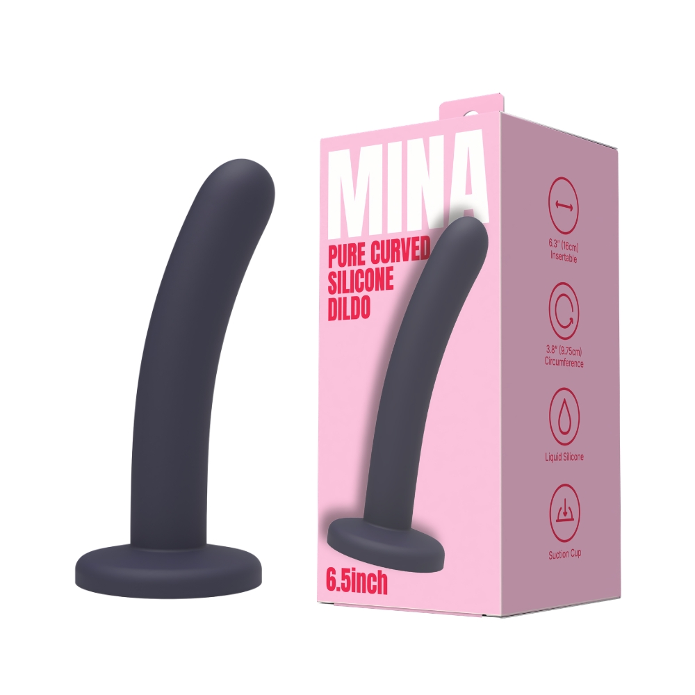 n12703-mina-pure-curved-silicone-dildo-6-5-inch